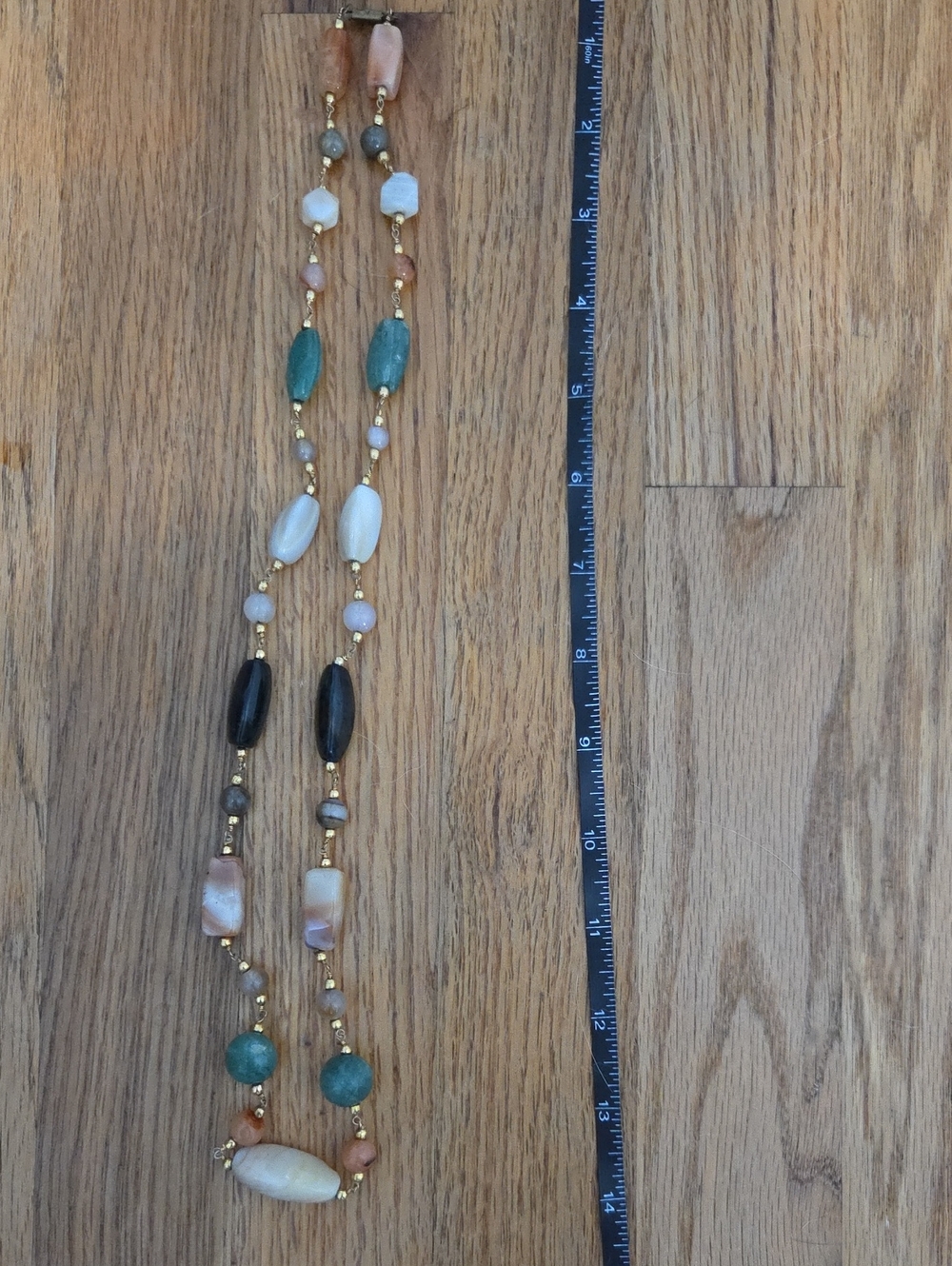 Multicolor Beaded Statement Necklace - Gold Accents